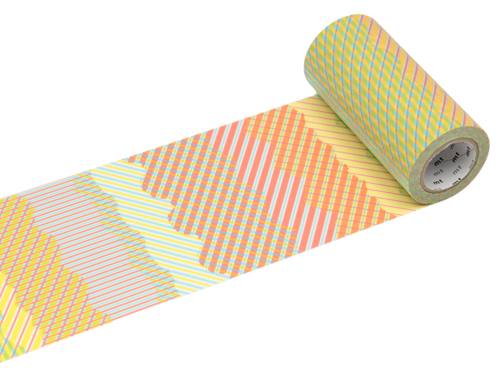 Washi teip mt casa 100mmx10m stripe-checked red