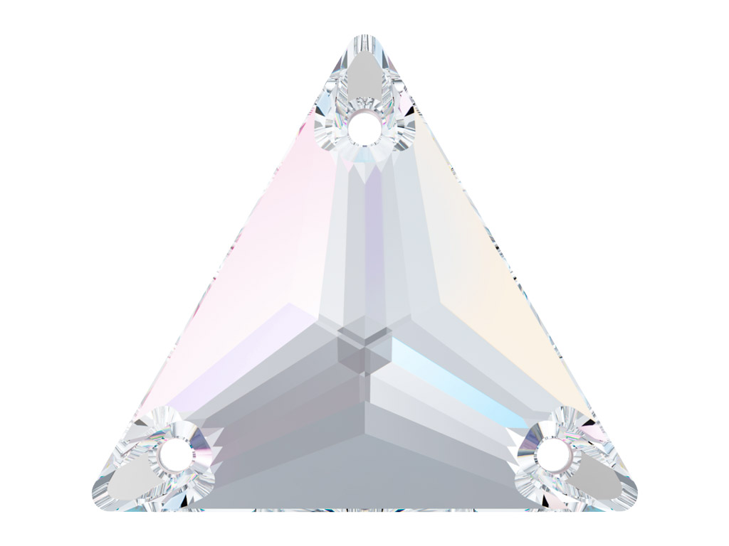 Kristallhelmes õmblemiseks Swarovski kolmnurk 3270 16mm 001AB crystal aurore boreale
