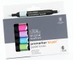Alcohol based marker set W&N Promarker Brush double tip 6pcs pastel tones