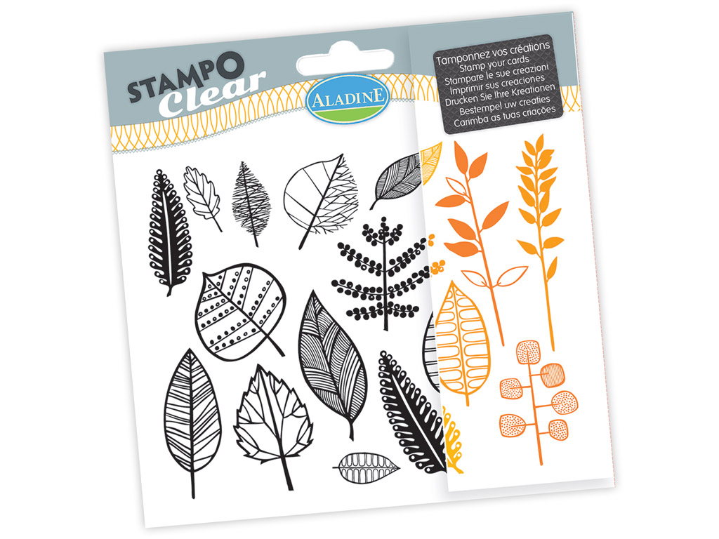 Silicon stamp Aladine Stampo Clear 16pcs Leaves blister