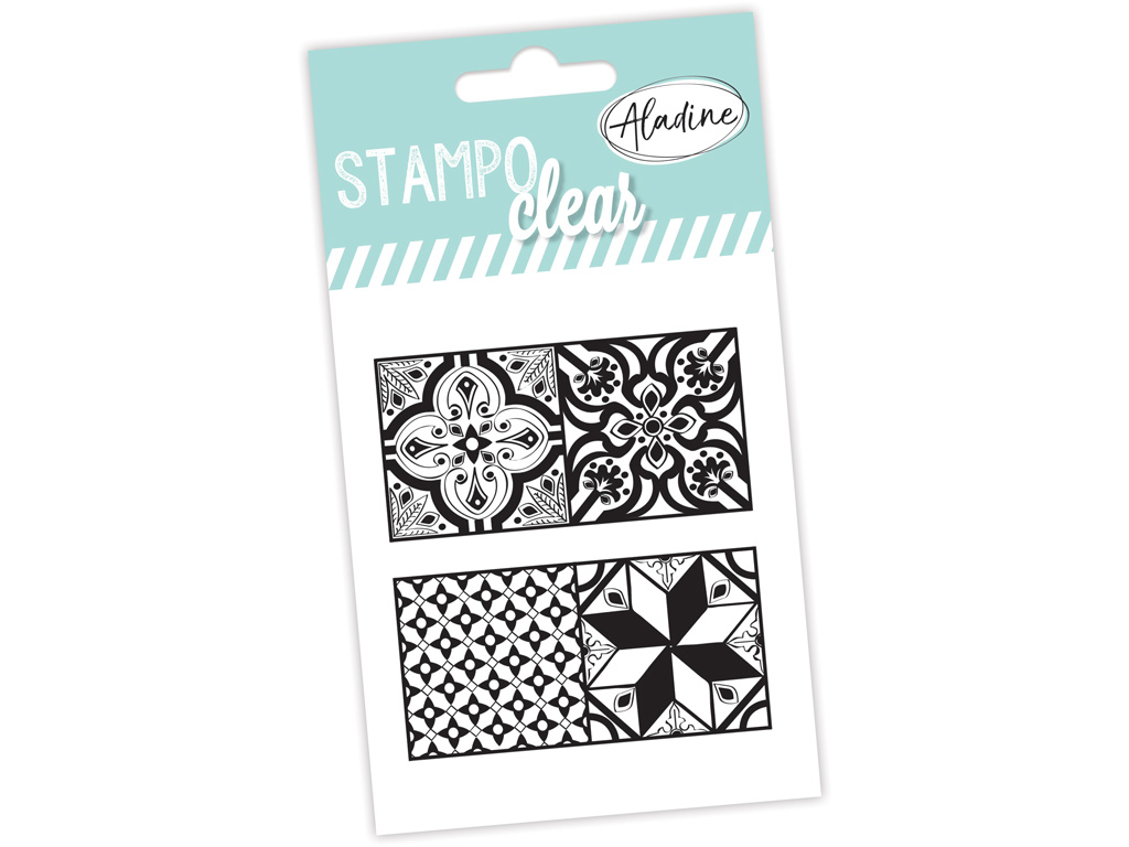 Silicone Stamp Aladine Stampo Clear 2pcs Cement Tiles