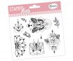 Silicon stamp Aladine Stampo Clear 9pcs Butterfly Flowers blister