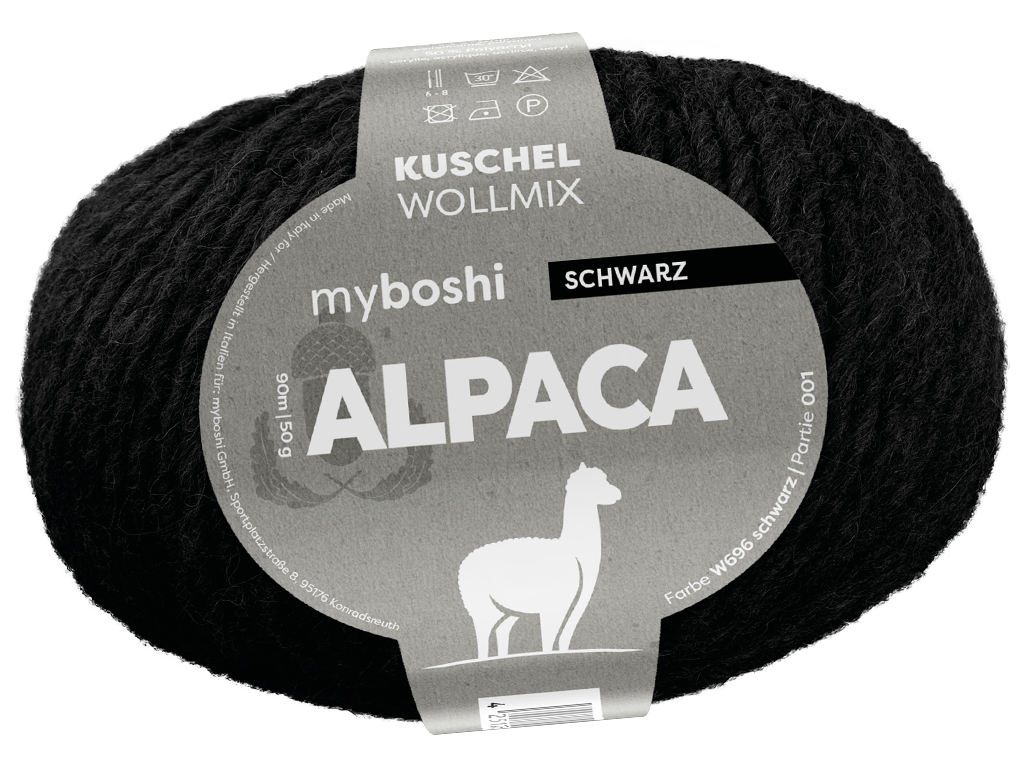Lõng MyBoshi Alpaca 50% akrüül/25% vill/15% polüamiid/10% alpaka 50g/90m black