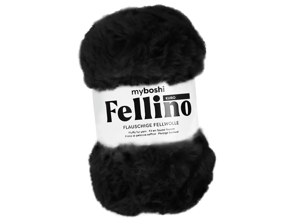 Yarn Myboshi Fellino 100% polyester 100g/65m kuro