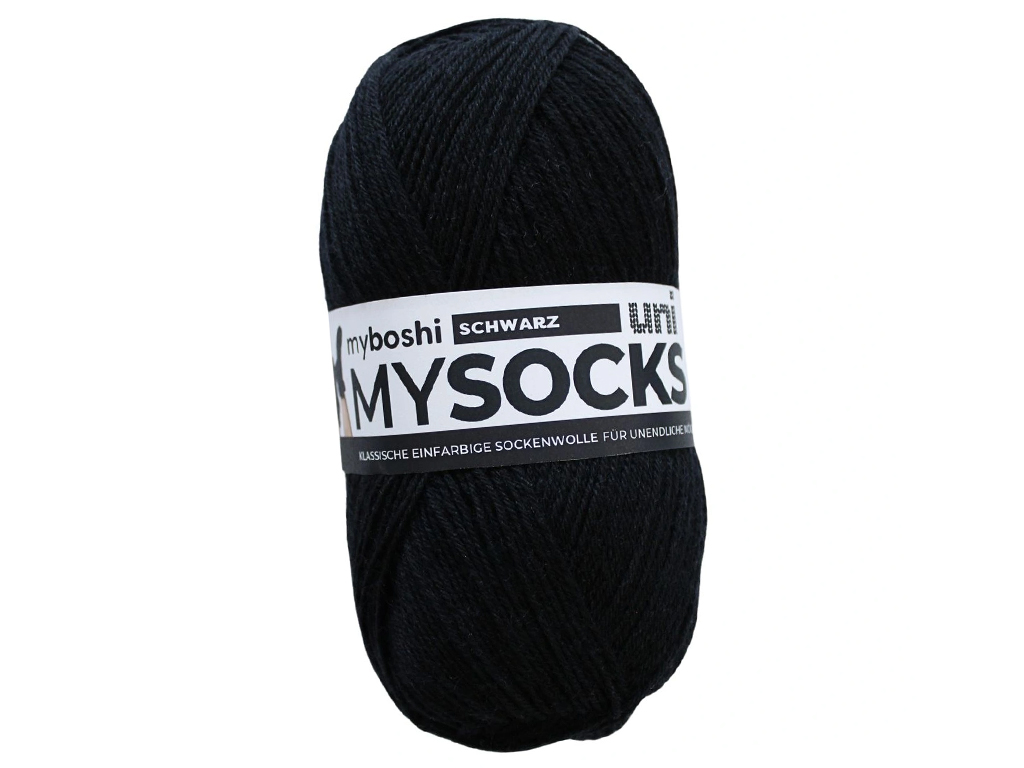 Yarn Myboshi Mysocks Uni 75% wool/25% polyamide 100g/420m black