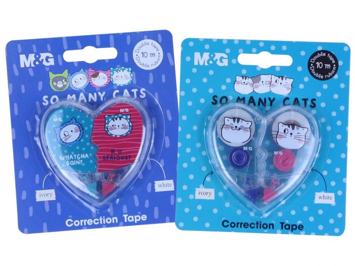 Correction tape M&G So Many Cats white+ivory