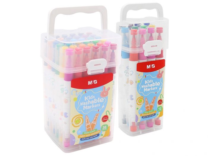 Marķieru komplekts M&G Kids divpusējs plastmasas kārba - 1/4