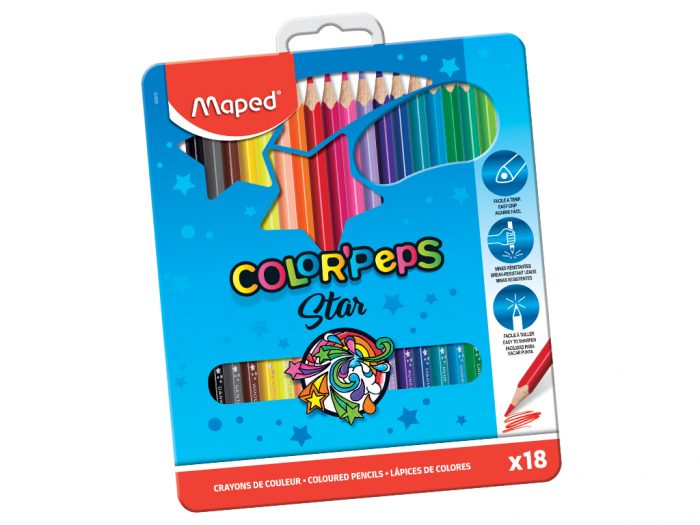 Krāsainais zīmulis Maped Color’Peps Star metāla kastē - 1/2
